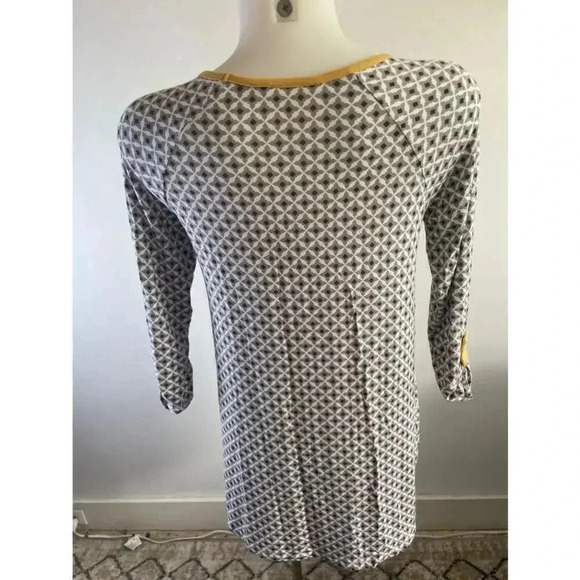 Women's Matilda Jane Grey and Yellow Geometric Print 3/4 Sleeve Top Small 0306 - Picture 5 of 10